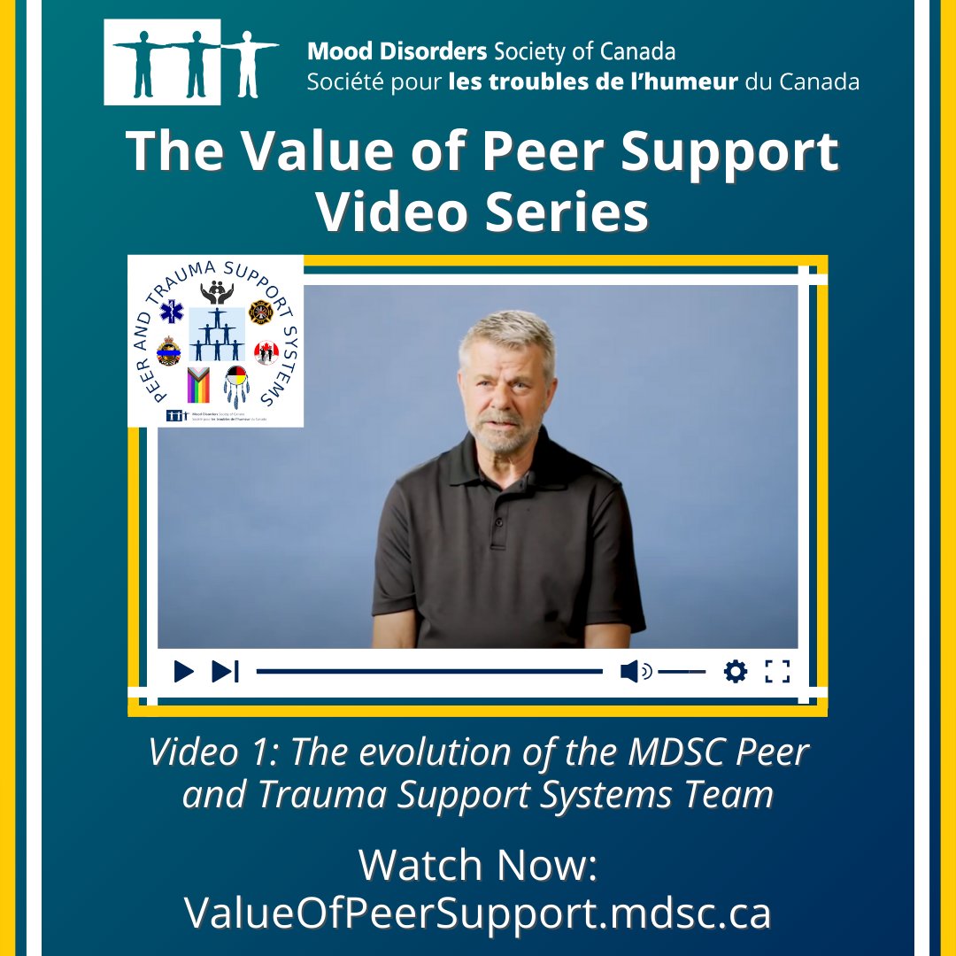 Have you ever wondered what peer support is all about? Introducing The Value of Peer Support Video Series. Watch now: ValueOfPeerSupport.mdsc.ca
Thank you <a href="/tplfoundation/">True Patriot Love Foundation</a> for an unrestricted educational grant that supported MDSC in the development of these videos.
#ValueOfPeerSupport