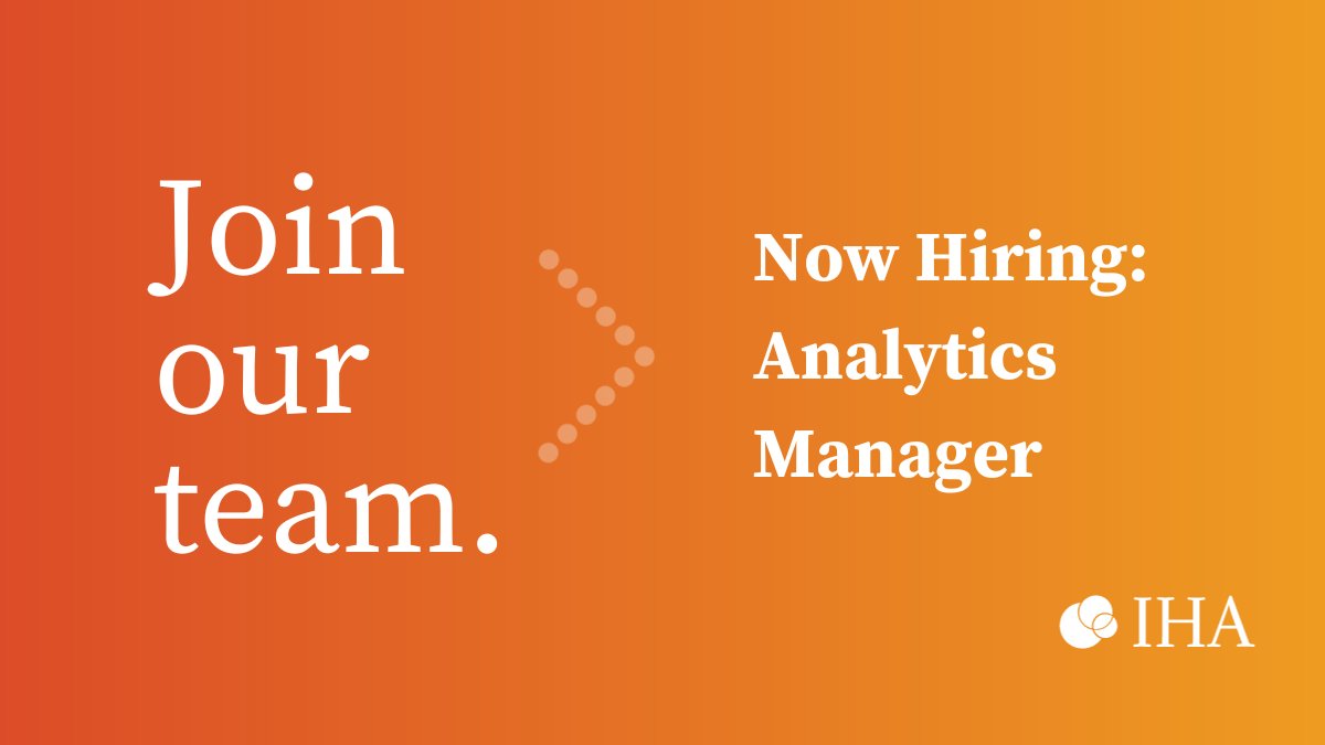IHAConvene's tweet image. Ready to be a part of something big in #healthcare? We’re excited to #hire our next #AnalyticsManager! Apply today or share this post » hubs.li/Q026YjY20 #jobalert #nowhiring #hiring