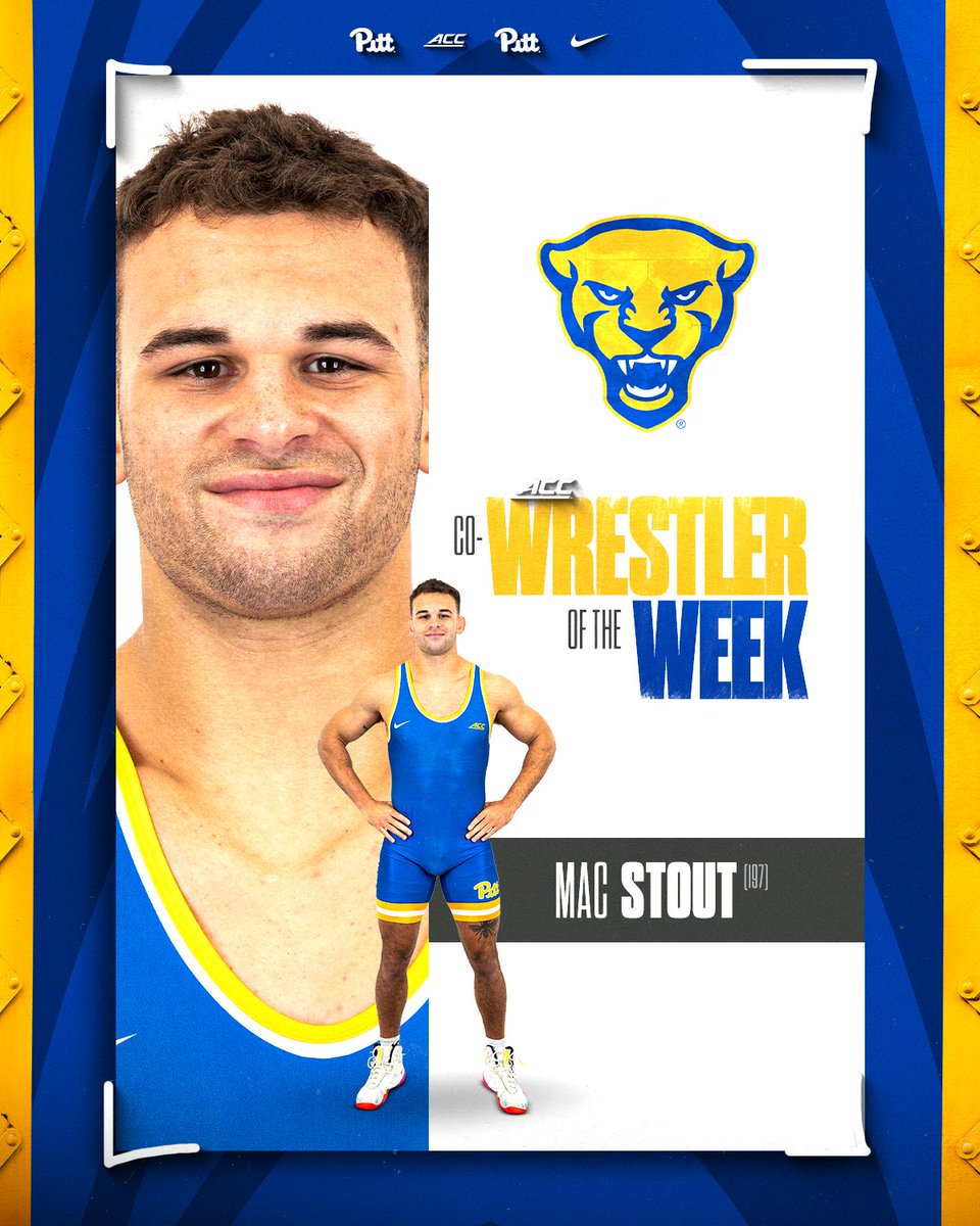 First Week ✅ First Award ✅

🏆 ACC Wrestler of the Week 

Mac Stout 👏 <a href="/MaclaneStout1/">Mac Stout</a> 

197 🥇 2023 Clarion Open Champion

#H2P » #PINZBURGH