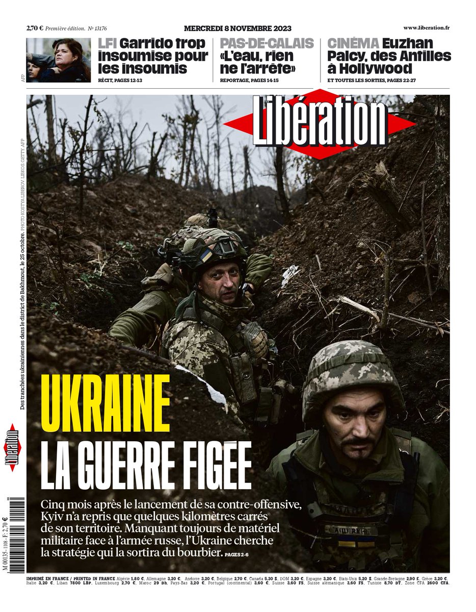 Ukraine : la guerre figée C'est la une de @Libe ce mercredi Lire : journal.liberation.fr