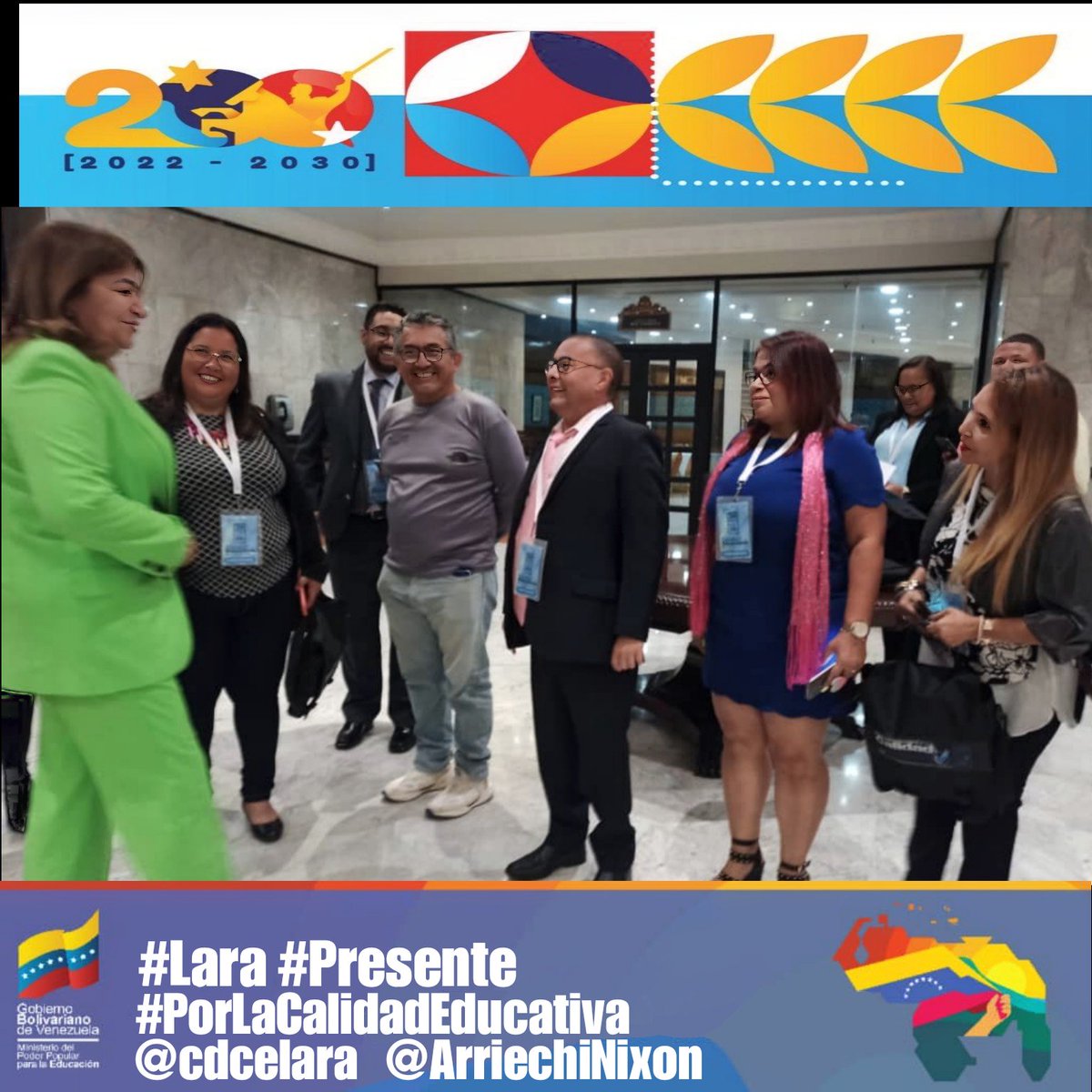#7Nov || <a href="/cdcelara/">LaraEducativa</a>  <a href="/ArriechiNixon/">Nixon Arrieche</a> en el encuentro nacional para la evaluación, mejora y transformación educativa, la ministra <a href="/_LaAvanzadora/">Yelitze Santaella</a> junto a su equipo de Directores y  Directoras de los CDCE del @MPPEDUCACION de cada estado evaluando experiencias.
<a href="/NicolasMaduro/">Nicolás Maduro</a>