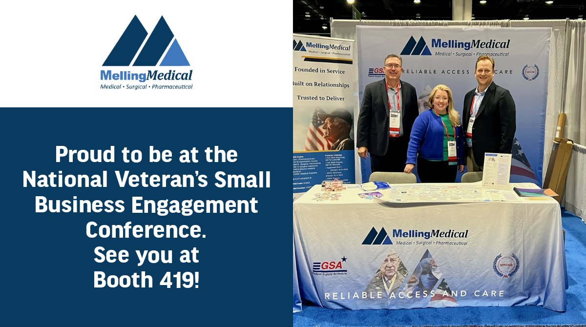 MellingMedical's tweet image. Our team is at the National Veterans Small Business Engagement 2023 (NVSBE) conference to discuss the #federalcontracting benefits of working with a Service Disabled Veteran Owned Small Business. Stop by Booth 419 to learn about the #SDVOSB pathway to success. 

#NVSBE #NVSBE2023