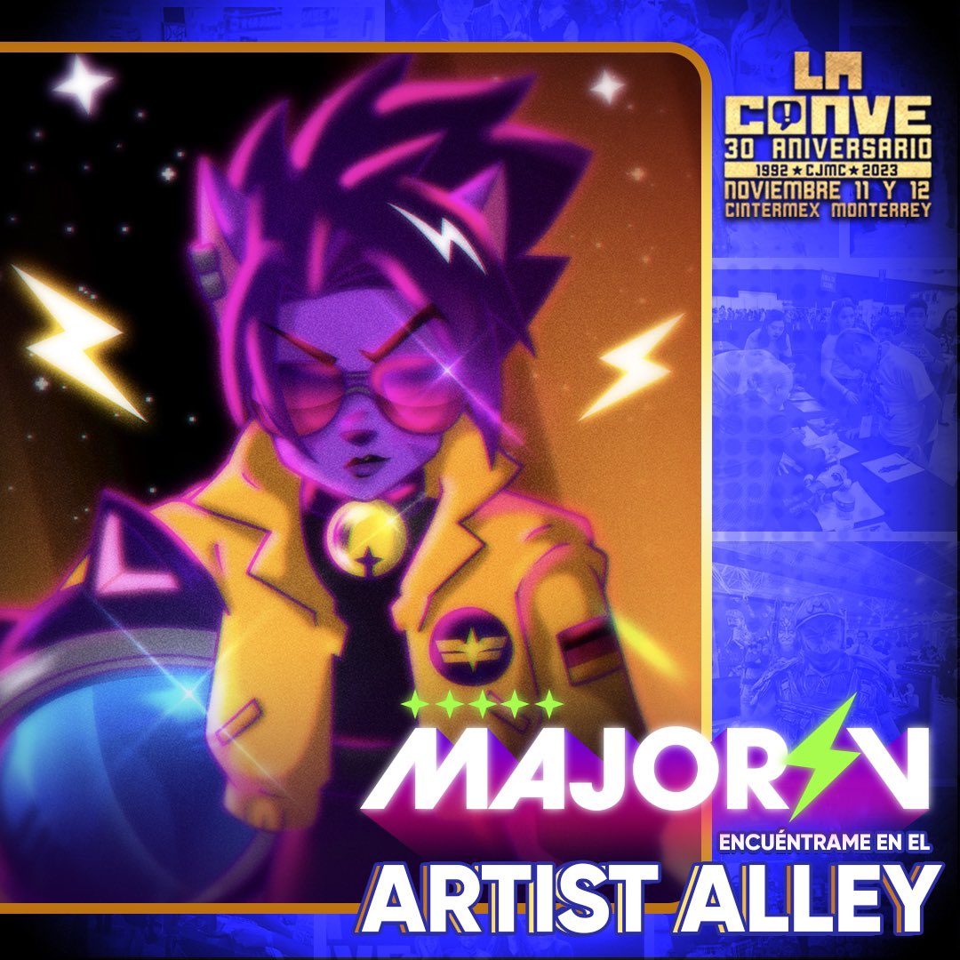 majorvoltaje's tweet photo. Este fin de semana aterrizamos en la edición de aniversario de @LaConveMTY en Cintermex!

Encuéntrame en la mesa 18 del Artist Alley! Llevo muchas cosas nuevas y artículos con descuento! Wuuu!! 🙌
Nos vemos ahí cadetes!!
🚀✨

⚡️⚡️⚡️

#majorv #laconve60 #artistalley  #monterrey https://t.co/zvKoxaGCHR
