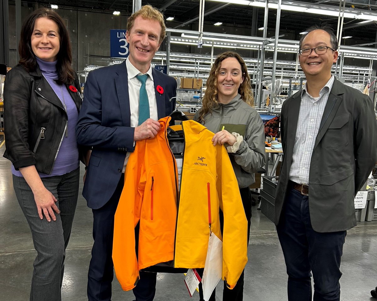 It was a pleasure joining <a href="/MarcMillerVM/">Marc Miller ᐅᑭᒫᐃᐧᐅᓃᐸᐄᐧᐤᐃᔨᐣ Mikotsikaa</a>, Minister of <a href="/CitImmCanada/">IRCC</a>, to tour the manufacturing facility of <a href="/MOSAICBC/">MOSAIC</a>'s employment partner <a href="/Arcteryx/">Arc'teryx</a> and discuss the role employers play in supporting success of newcomers in Canada.