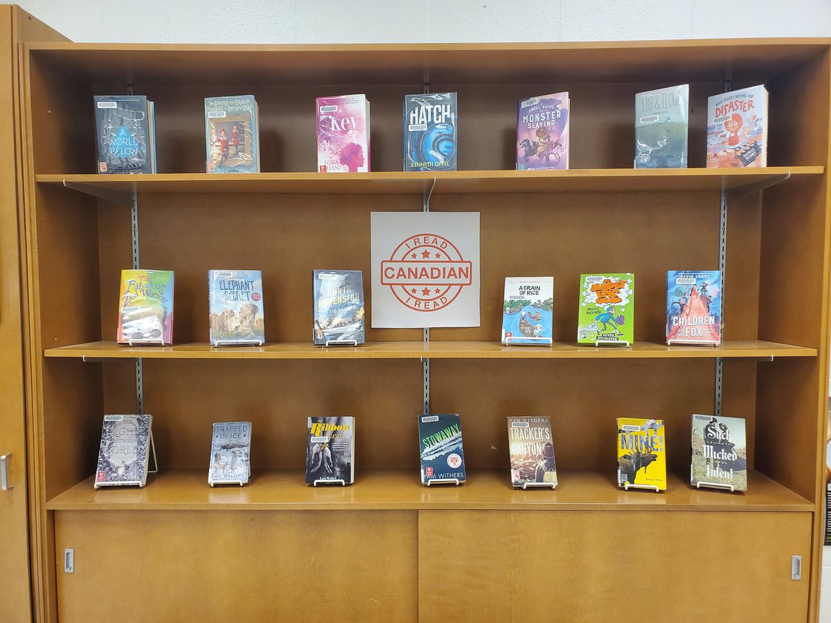 Tomorrow is #IReadCanadianDay and we are ready for it here at Pierre Laporte MS with a great selection of Canadian authors. <a href="/tdsb/">Toronto District School Board</a> <a href="/ireadcanadian/">I Read Canadian 🇨🇦</a>