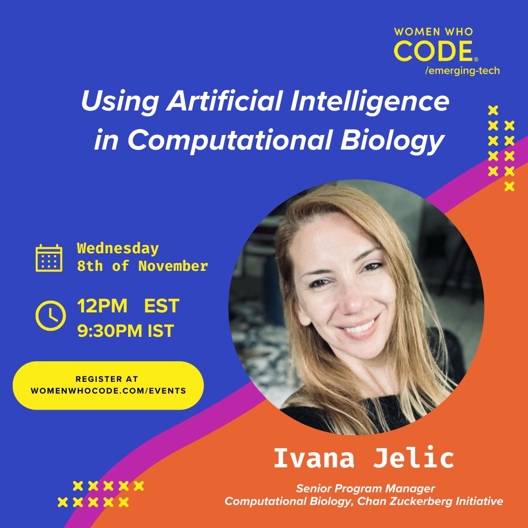 WWCodeEmerging's tweet image. It's tomorrow! Join us to learn more about how AI is used for creating human cell atlases, unraveling insights into health and disease, and revolutionizing therapeutics R&D! 🤖🧬🔬 Register at womenwhocode/events 📅📚👩💻 Don't miss out! 🚀😃 #AI #WWCODE