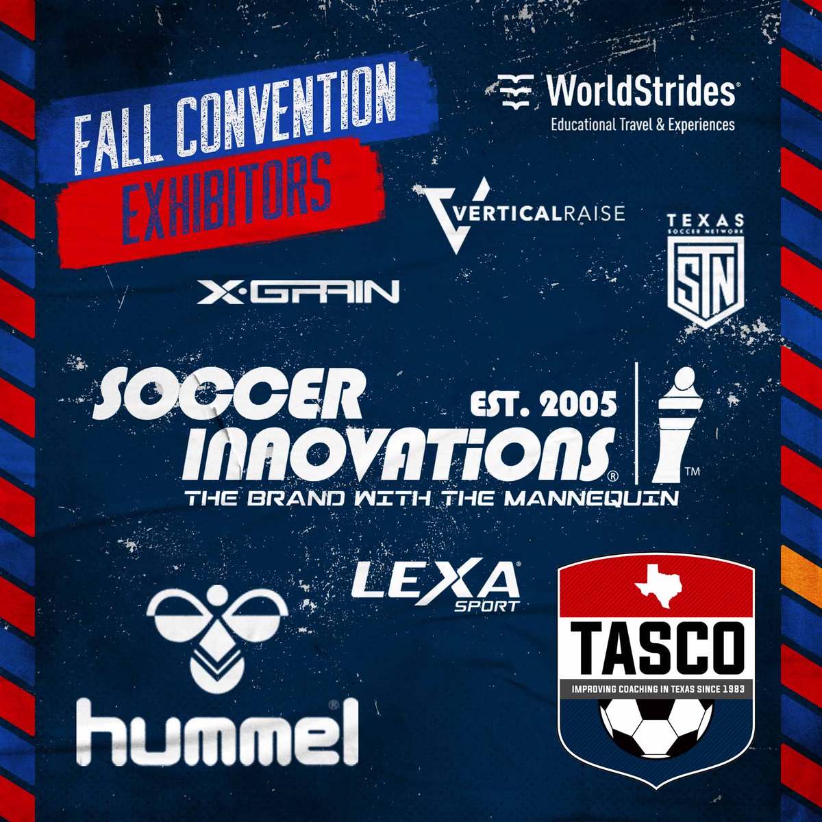 We are a little over a week away from our 2023 #TASCO Convention! Make plans now to check out our Exhibitors for this year! #TXHSSoccer #TXHSSoc #TASCOConvention23