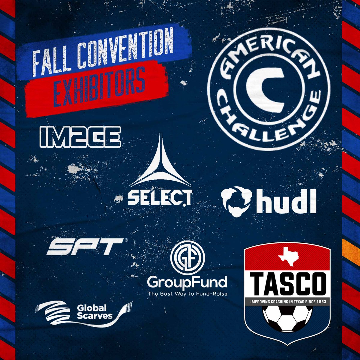 We are a little over a week away from our 2023 #TASCO Convention! Make plans now to check out our Exhibitors for this year! #TXHSSoccer #TXHSSoc #TASCOConvention23
