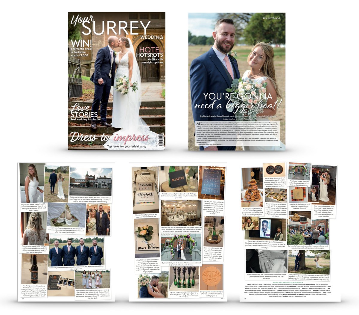 Pinching myself that another of the weddings I've photographed has been chosen to appear in a magazine.  Double career highlight.  The wonderful Wimbledon wedding of the lovely <a href="/SophyMiller/">Sophy Miller</a>  and Matt at the <a href="/TheDogAndFox/">Dog & Fox</a> ...
