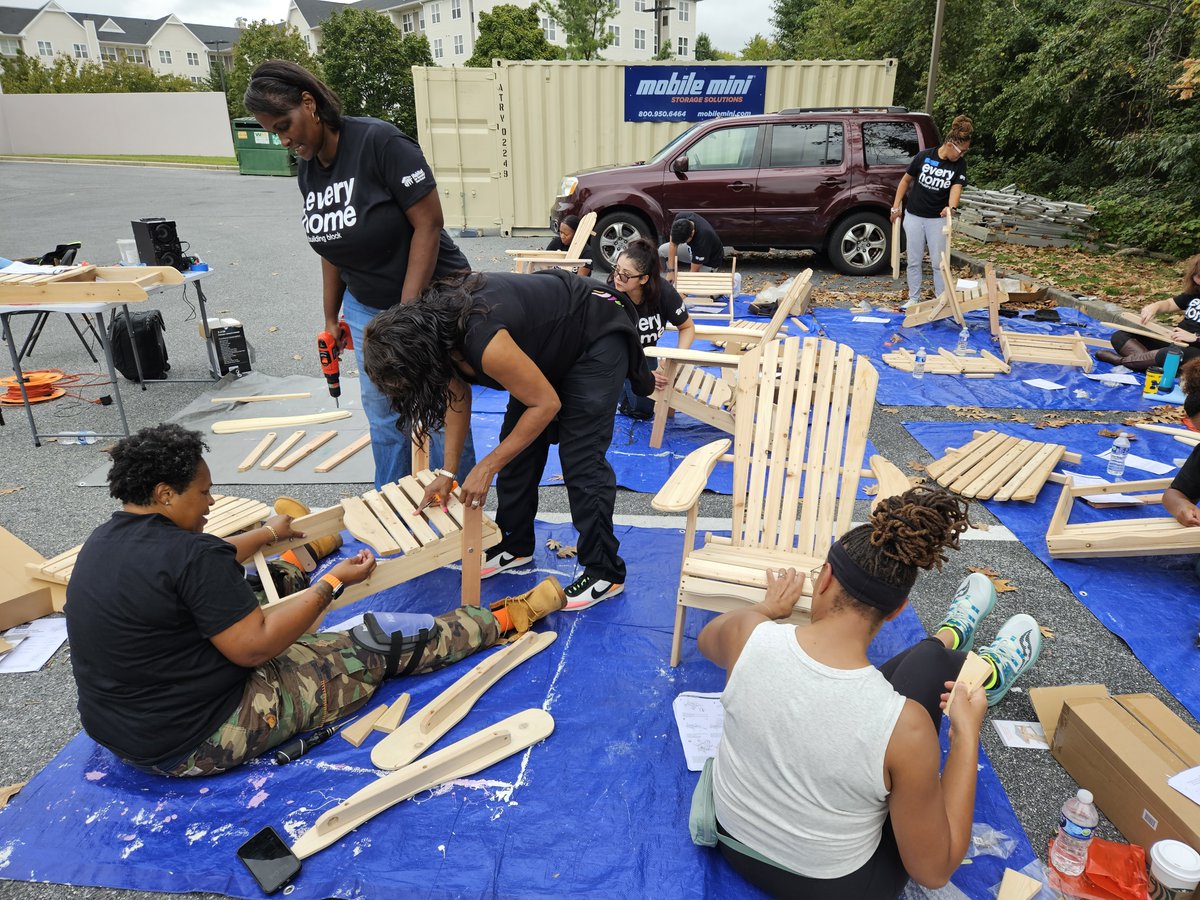 InovalonInc's tweet photo. Kudos to our Legal and Compliance Department, who rolled up their sleeves to craft Adirondack chairs for @HabitatMM's service event. Thank you for your commitment to improving health equity, economics, and outcomes in every way. 👏 #TeamInovalon https://t.co/tVcKjOtbc4