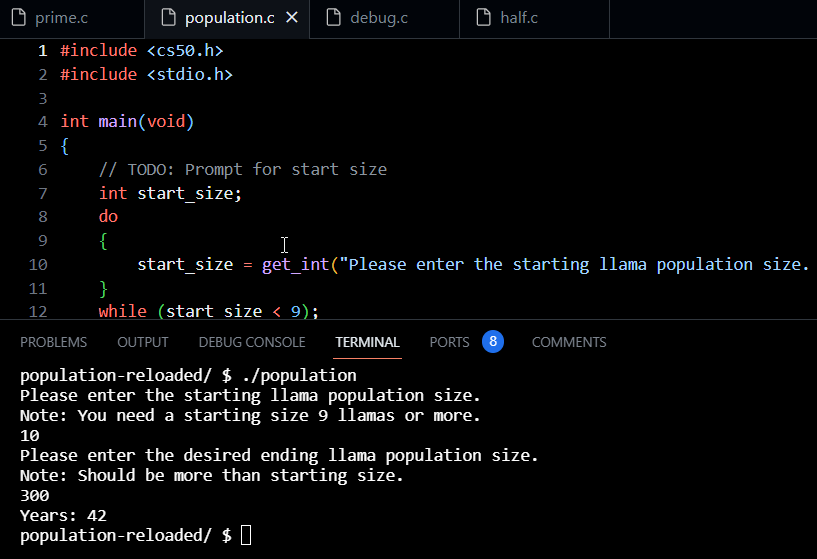 Day 32 #100DaysOfCode Review Time, starting with #CS50 Week 1 ✅solved 3 practice problems ✅solved the lab Ran into some concepts being rusty since my break away from code, so I’m going to redo the problem sets from memory again tomorrow until it sticks.