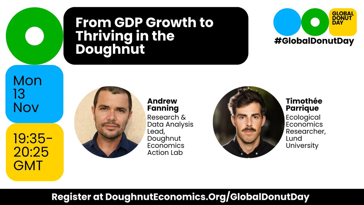 Really looking forward to this session with the one and only @timparrique as part of the smorgasbord of events taking place worldwide on #GlobalDonutDay, November 13. Find out more and register at doughnuteconomics.org/globaldonutday -- see you there!