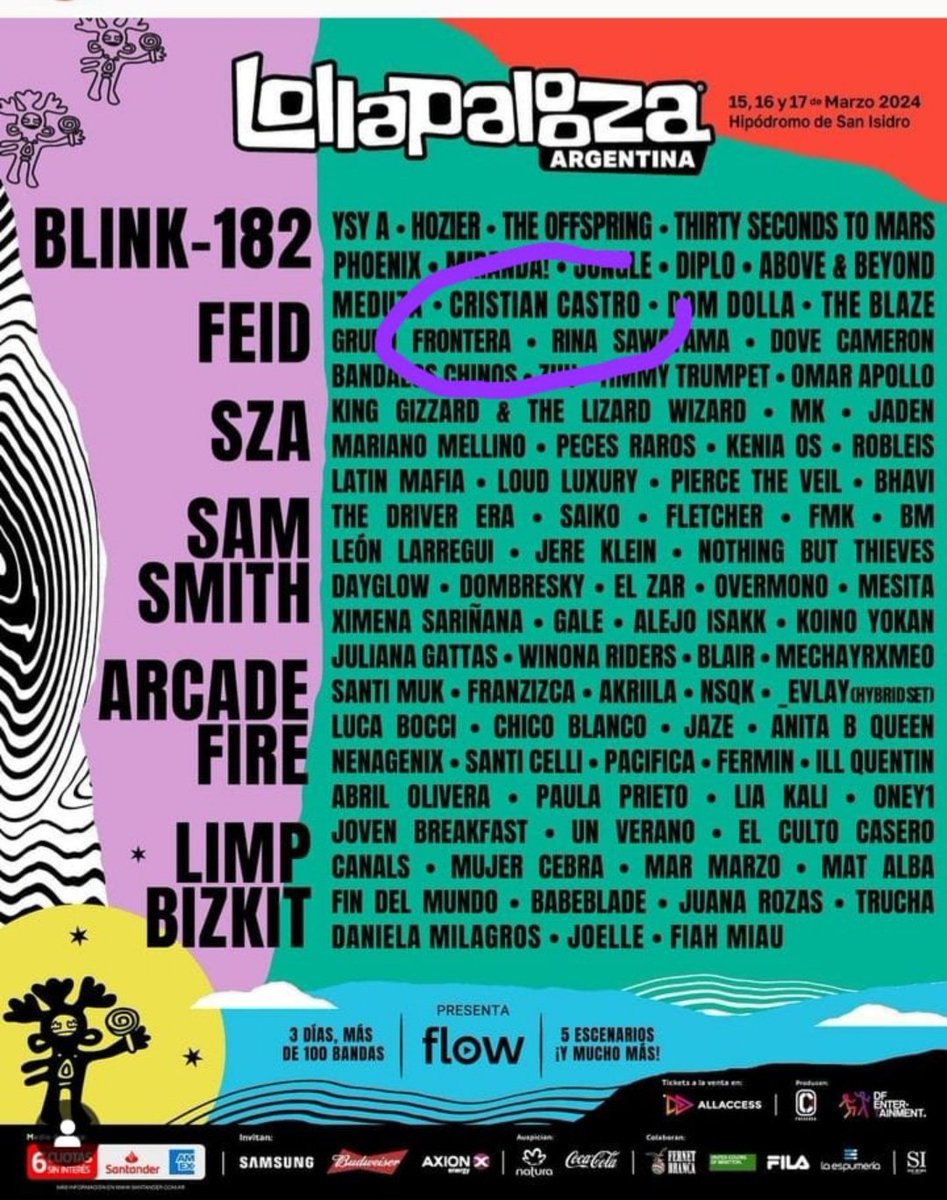 Y sí! LLEGA #CristianCastro al #Lollapaloza.💖