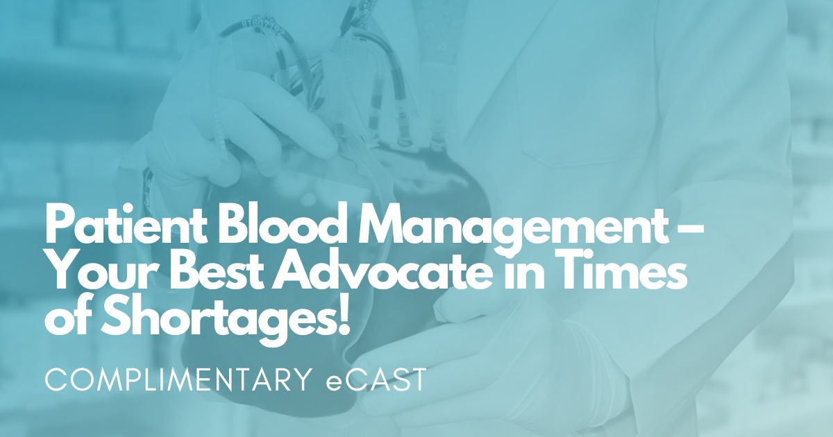 In honor of #PBM Awareness Week, AABB is offering complimentary access to an on-demand eCast focusing on how PBM strategies can help mitigate the impact of low product inventories during blood shortages. bit.ly/3WWO04a