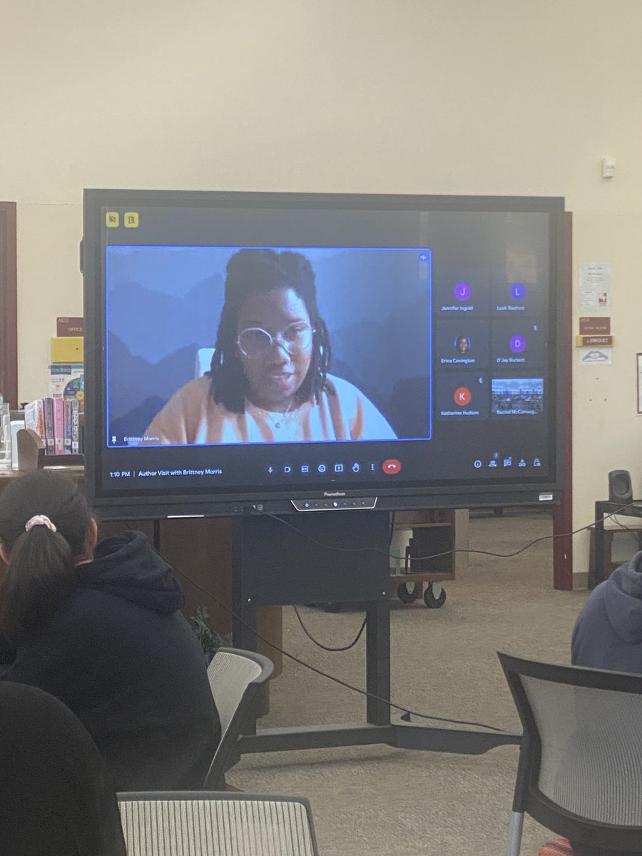 rchlmc's tweet image. Today was our virtual visit with author @BrittneyMMorris and she. was. AMAZING. So grateful that our @SGHSStorm students got to meet and engage with her. Huge thanks to @NCSLMA for this gift! #GCSLibrariesEngage