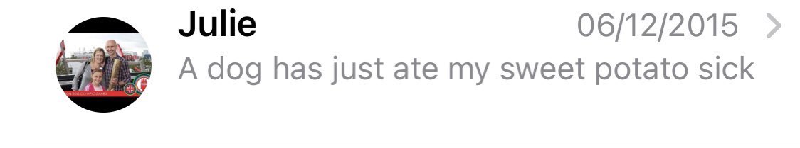 brynholmes's tweet photo. @RunningisBS Definitely worth trialling the cooked potato option before the race. This is the message I got from my wife when she was experimenting with ultra fuelling 🤮🐕 https://t.co/2XC92pnK2o