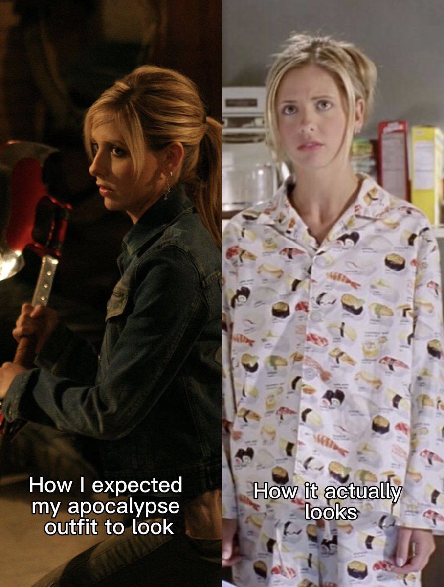 WatchComet's tweet photo. What’s your mood today? Are you slayer chic or cozy and comfy?
Buffy the Vampire Slayer weeknights at 6pm on COMET. #watchcomet #buffythevampireslayer https://t.co/j0q2r3e8FS