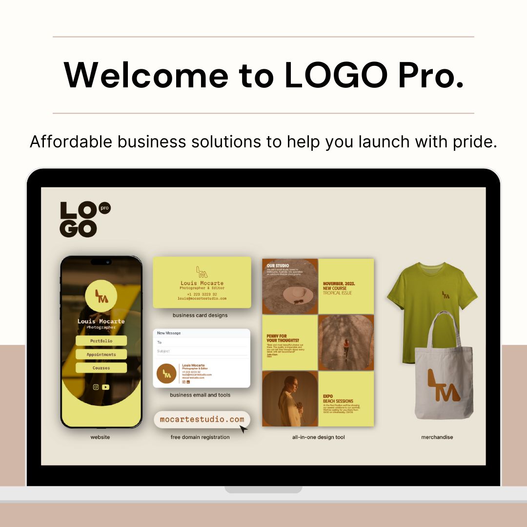 We have exciting news! 📣

LOGO Pro is here to empower you with budget-friendly business solutions, designed to get you closer to owning a thriving company.

Don't just dream about your perfect business – bring it to life with LOGO Pro: bit.ly/3QuUDrJ