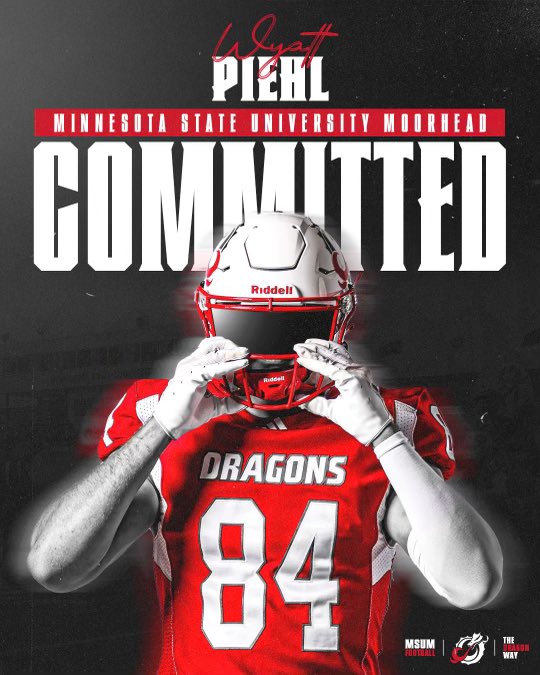 Excited to announce my commitment to MSUM!! I would like to thank my Family, Friends, and Coaches for getting me to this point. <a href="/needhamchris_/">Chris Needham</a> <a href="/CoachTMJames/">Taylor M. James</a> <a href="/coachjcurrier/">Jesse Currier</a> <a href="/CoachLaqua/">Steve Laqua</a> <a href="/msum_football/">MSUM Dragon Football</a> <a href="/NWahlScouting/">Nate Wahl</a>
