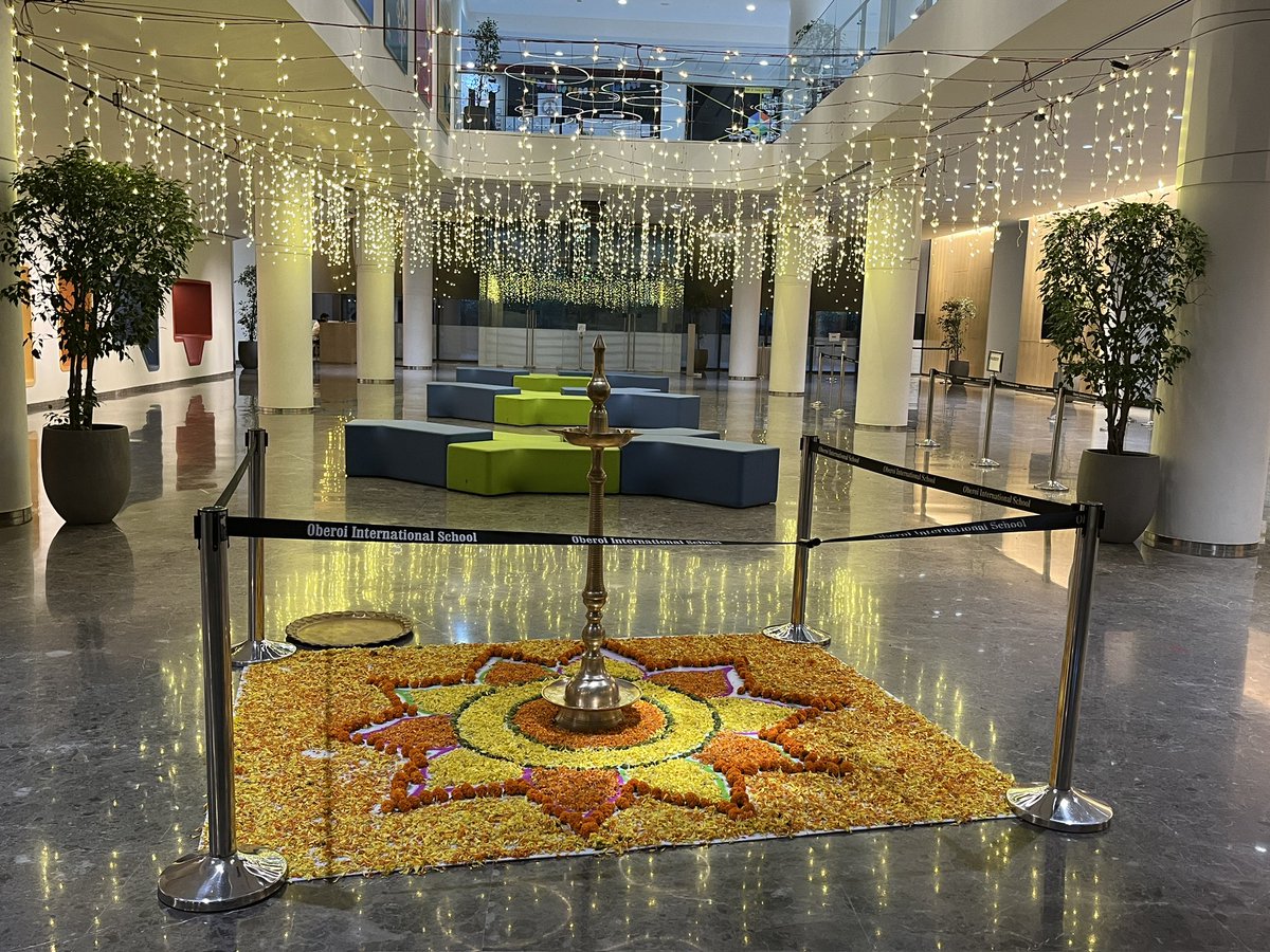 Welcoming students and the community today at our <a href="/oismumbai/">Oberoi International School</a> JVLR campus foyer to our  Diwali 🪔  celebration .