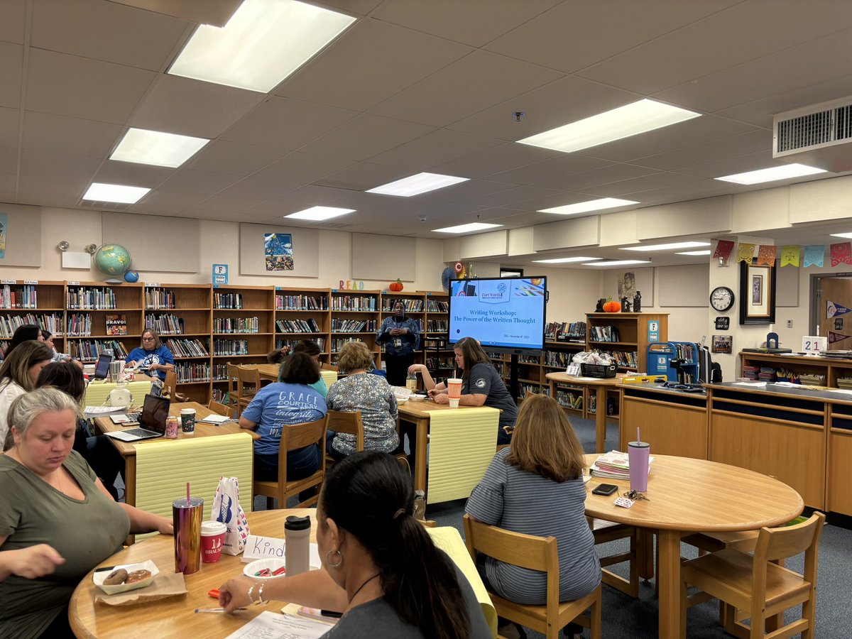 DaggMontFWISD's tweet photo. What a great professional learning day!  Thank you Dr. Nunley for leading the day of learning and collaboration.  @DaggMontFWISD teachers are dedicated to their craft and our students’ achievement.  @Roxanne4FWISD @dbenavidez2 @Torius100 #WeLeadTX @FortWorthISD @TEPSAtalk https://t.co/dl0xse2rbE