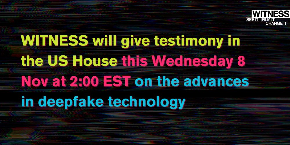 I'll be a witness at hearing of the US House Subcommittee on Cybersecurity, Information Technology & Government Innovation: on advances in #Deepfakes, harms and what to do, grounded in @witnessorg global research/advocacy. Watch live 8 Nov 14:00 EST👇🏾 oversight.house.gov/hearing/advanc…