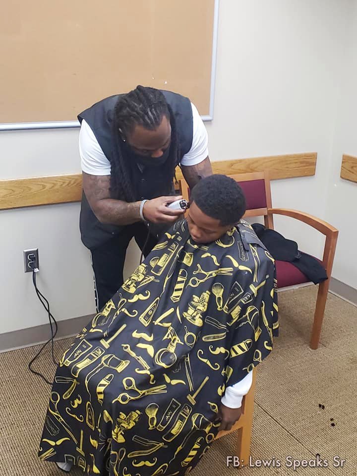 This morning a student refused to take off his hat and go to class so he was sent to the principals office.  Instead of putting the child out of school, this is what our principal Mr. Jason Smith did after he had a long talk with the student.  And guess what happen after