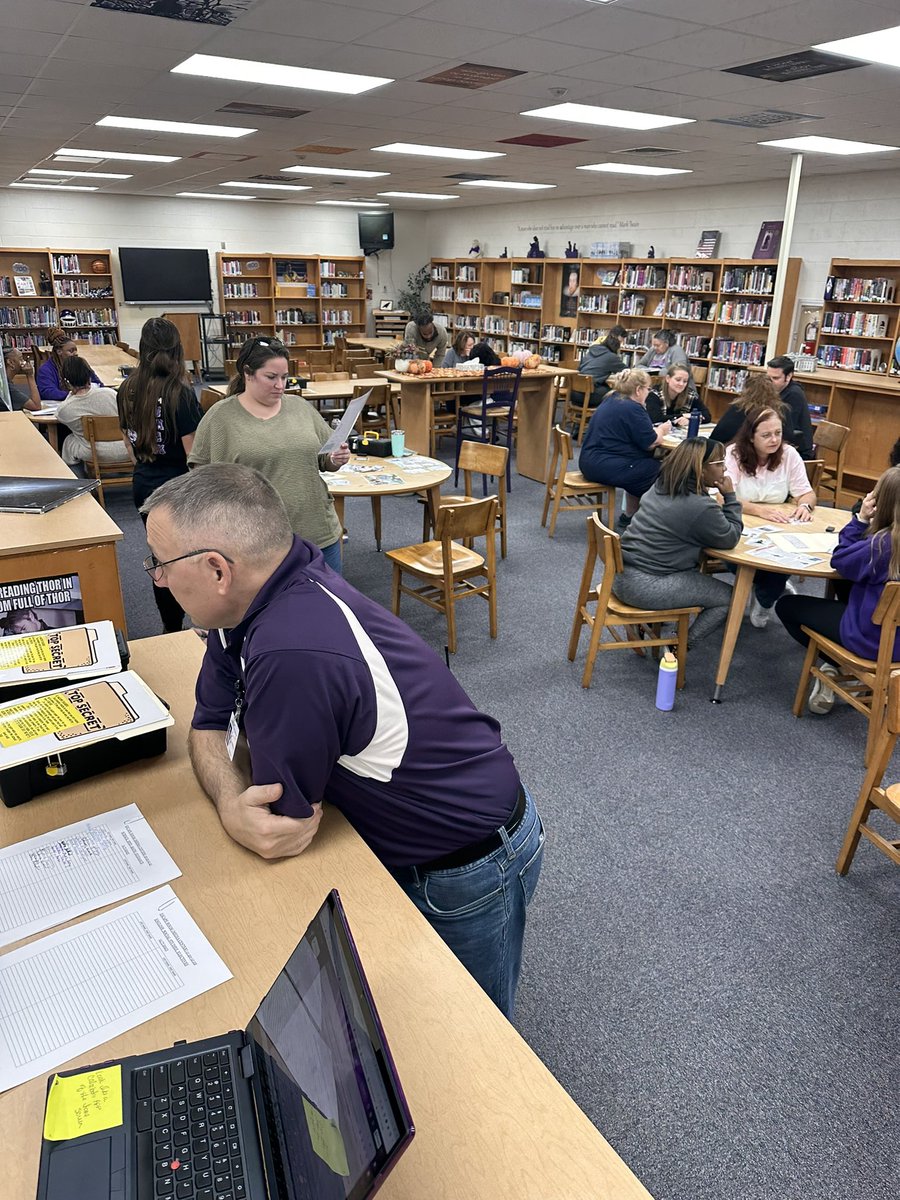 DCHHornets's tweet photo. Great job Hornets! You engaged in trainings in a way that made learning fun! Thank you Ms Russell for MAP info; thank you media center team for an ESCAPE & MTSS for an informative training! #purple๐ #thrivinandhivin #ourstaffrocks #engagedCPS https://t.co/MyXV2TPJXD