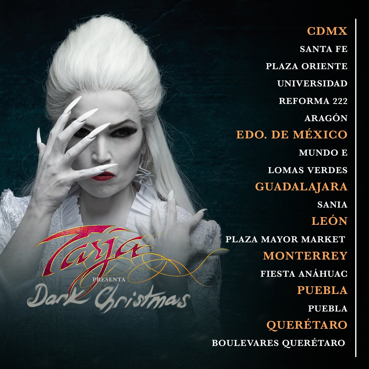 Estos son los complejos Cinemex en los que podrás disfrutar de "Dark Christmas" de <a href="/tarjaofficial/">Tarja Turunen</a> . Vívelo en Dolby Atmos, única fecha 8 de noviembre: bit.ly/TARJA-CMX
