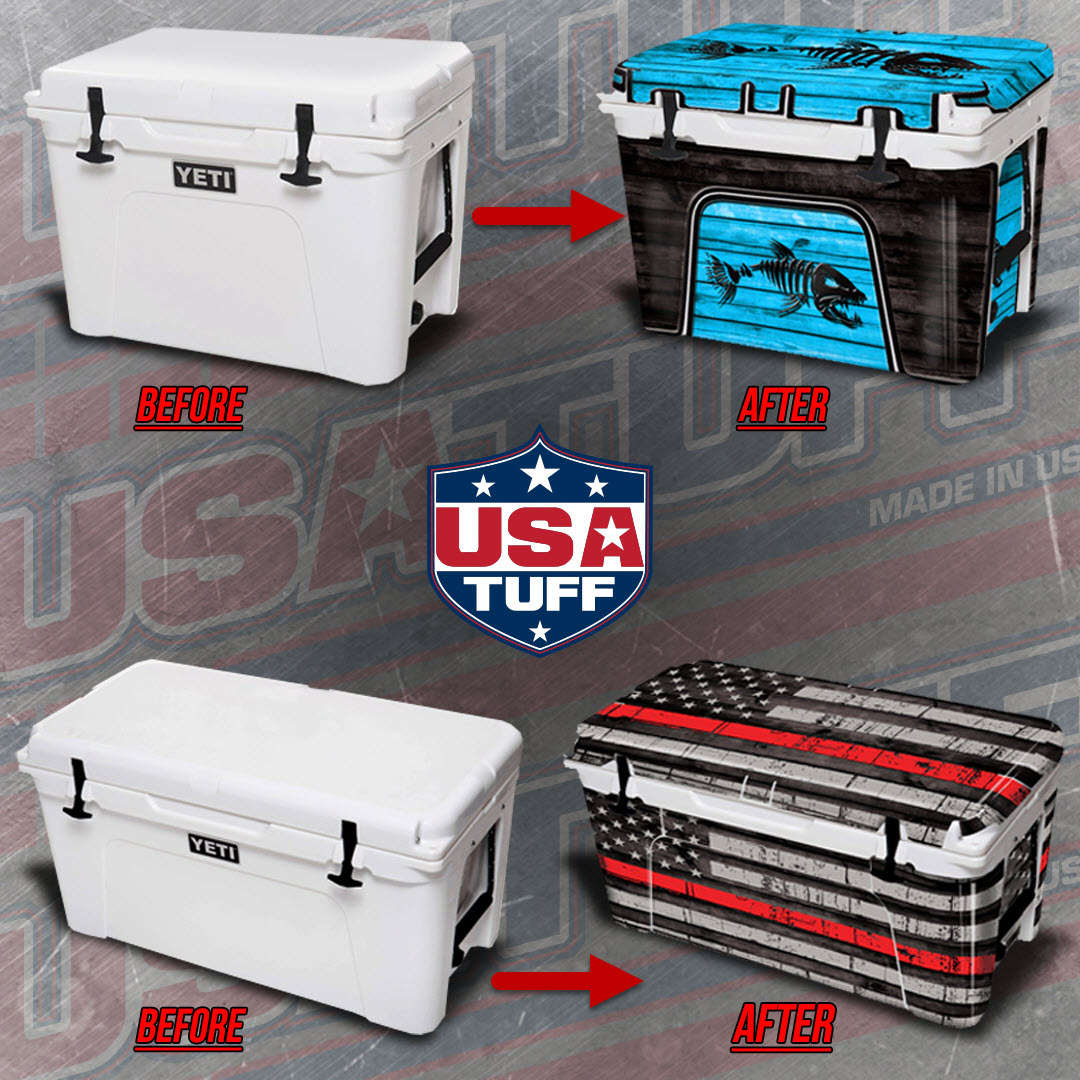 Plain coolers are so yesterday!  Protect your investment and add some style with a cooler wrap! 😲 bit.ly/CoolerWraps

#usatuff #shopsmall #shopsmallbusiness #customcoolers #customyeti #customRtic