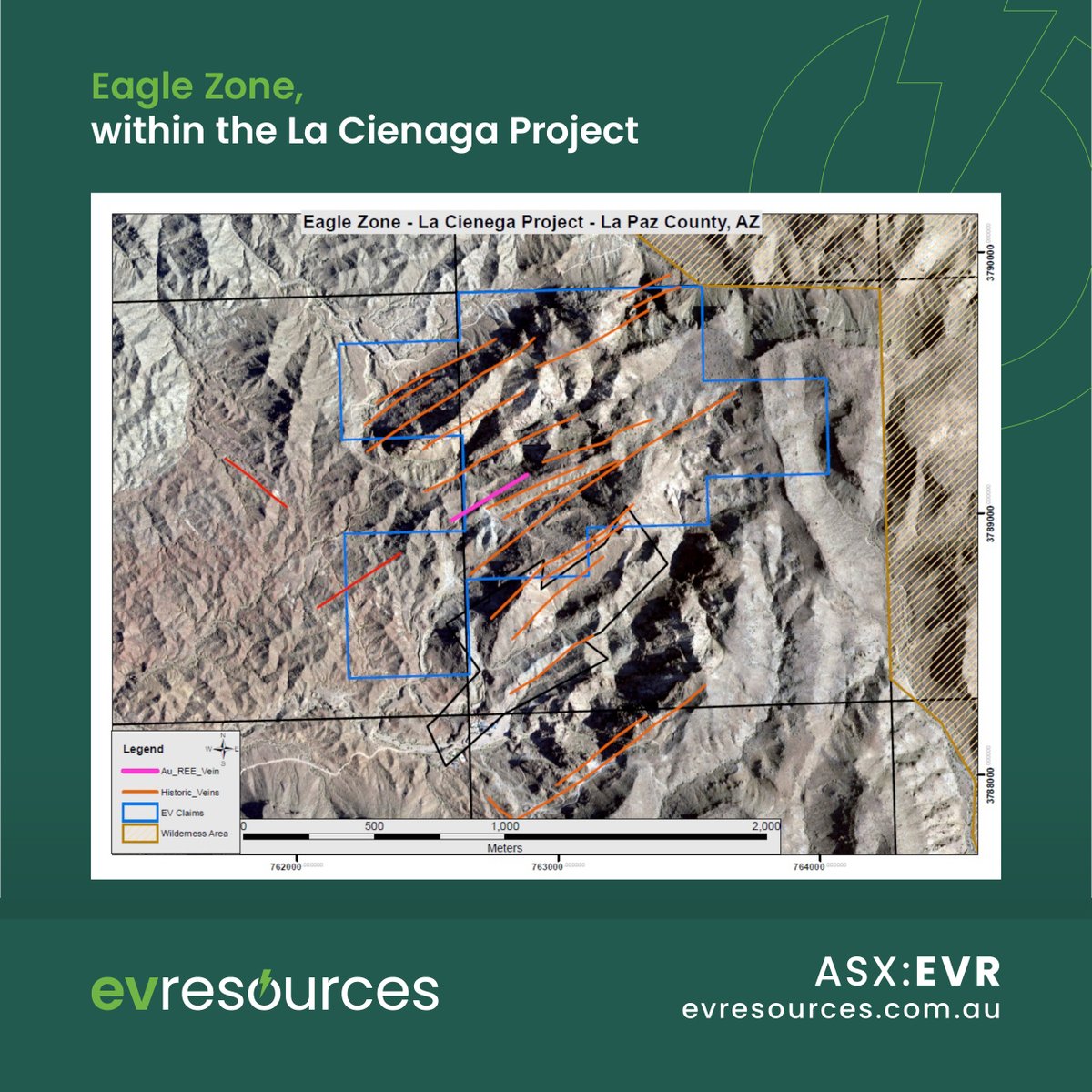 An initial geological review of $EVR.AX La Cienaga #copper-#gold project within la Paz County, Arizona, USA, has returned excellent sampling results.

The average values from a total of 119 samples assayed were 0.88% Cu, 2.51g/t Au, 5.61g/t Ag.

loom.ly/kqoON4w

#EVR #ASX