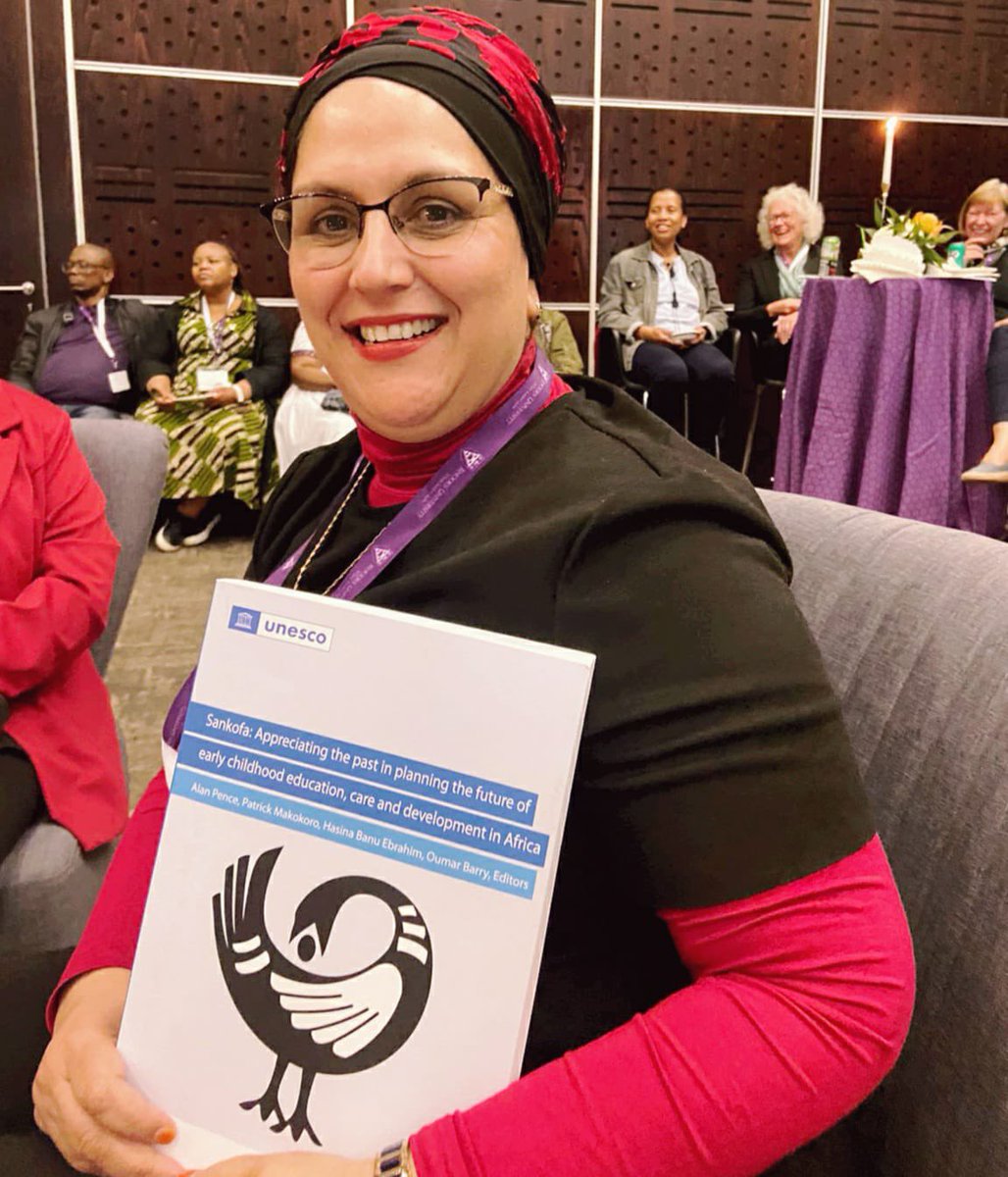 UNESCO Tri-Chairs for Early Childhood Development celebrate Prof Hasina Ebrahim for receiving the prestigious South African Education Research Recognition Award 2023 and for launching the SANKOFA Book in South Africa 🇿🇦 

Congratulations Prof <a href="/EbrahimHasina1/">Hasina Banu Ebrahim</a>