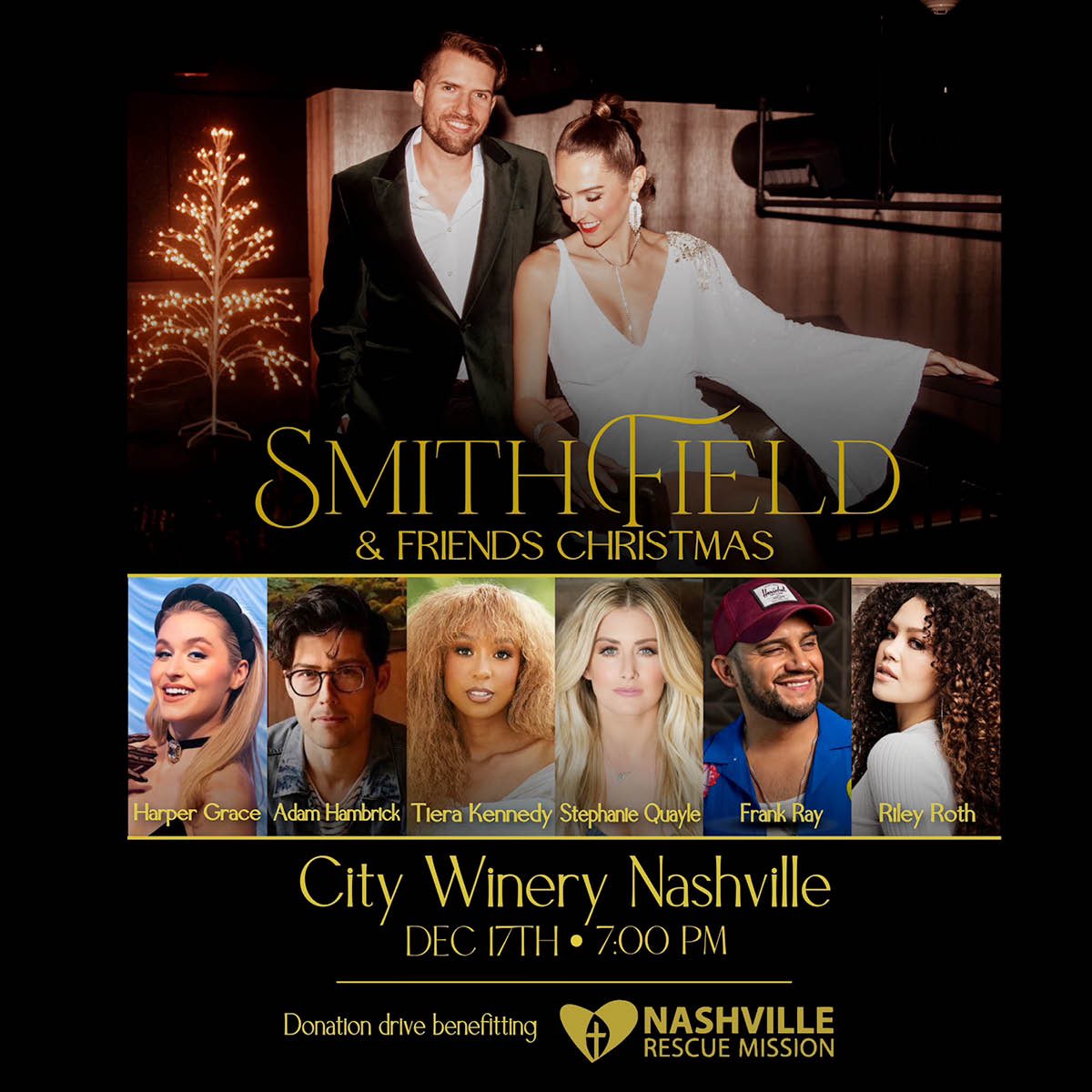 The 4th annual SmithField and Friends Christmas show is coming back to Nashville Dec 17th at <a href="/CityWineryNSH/">CityWineryNSH</a>  benefiting <a href="/NashvilleRescue/">nashvillerescue</a>! Tix go on sale THIS FRIDAY at 12pm CT! We can’t wait to host you at our favorite show of the year!🎄🎅🏽