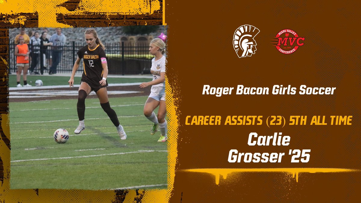 RogerBaconGSoc's tweet photo. Your new Single Season Assist record holder Junior Carlie Grosser!! Carlie smashed the previous record of 11 by recording 17 this season! She is also now up to 5th in career assists with 23, looking to break that one next season! #HailSpartans https://t.co/Tz1cVWOtx3