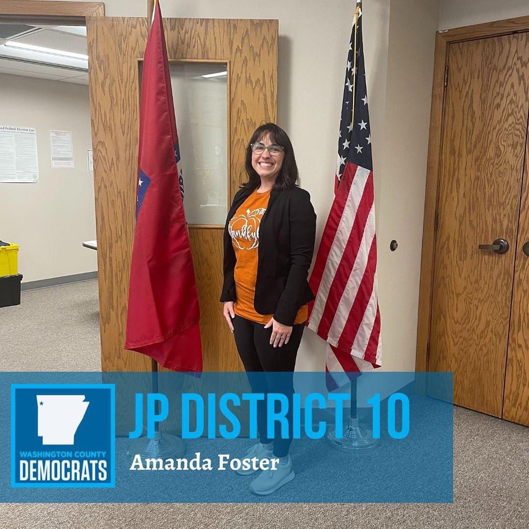 Democratic Woman Amanda Foster
is running for JP 10! Meet Amanda next Tuesday at our monthly membership meeting!