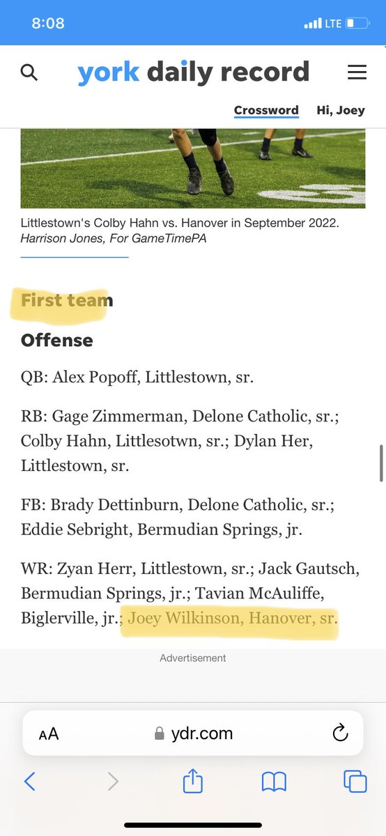 Thankful to receive 1st team WR for the second year in a row!!