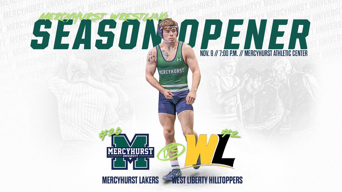 Hurst_Wrestling's tweet photo. Laker fans, Mercyhurst is back in action this week as they take on West Liberty at home this Thursday! Come out and support your favorite Lakers on the mats and enjoy free hot dogs and a chance to win raffle baskets as we take on the Hilltoppers.

#HurstAthletics https://t.co/CBHO2GjD4p