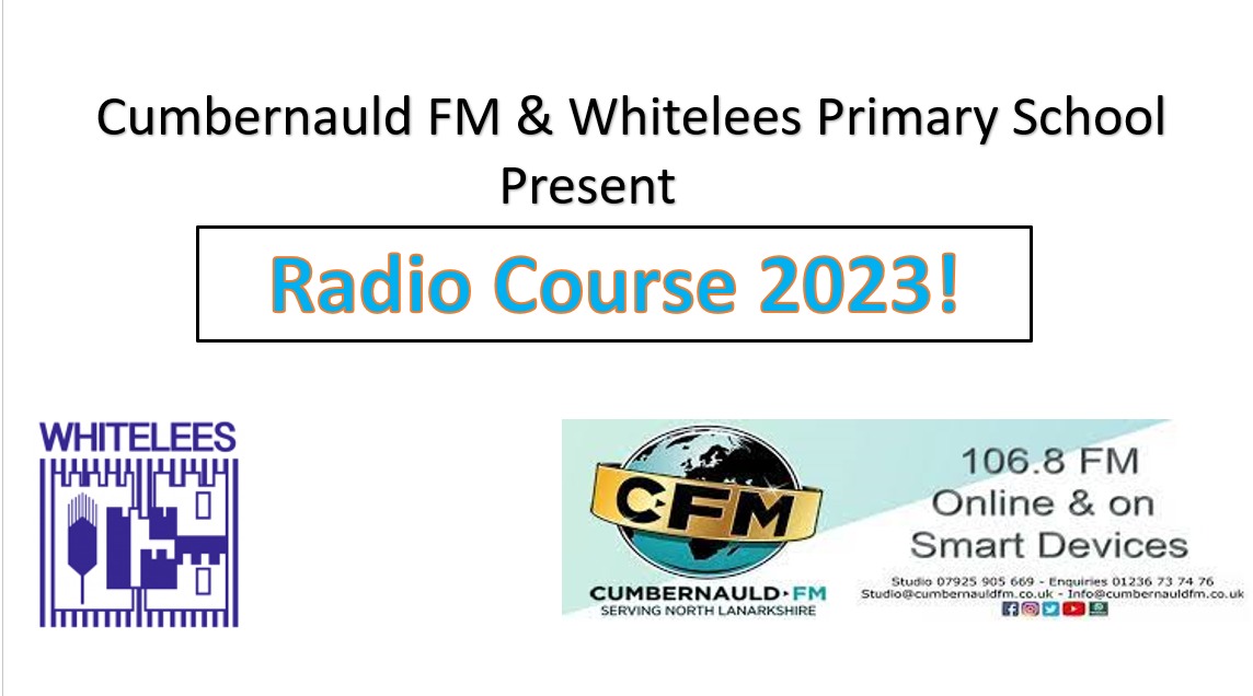 A great day was had at @WhiteleesPS with the P6 pupils as they began their Radio Skills course in partnership with @CumbernauldFm. 📻 

This course gives pupils the chance to learn all about radio broadcasting.

Well Done P6! 👏 

What a great start! 💥
#teamwhitelees #cfmradio