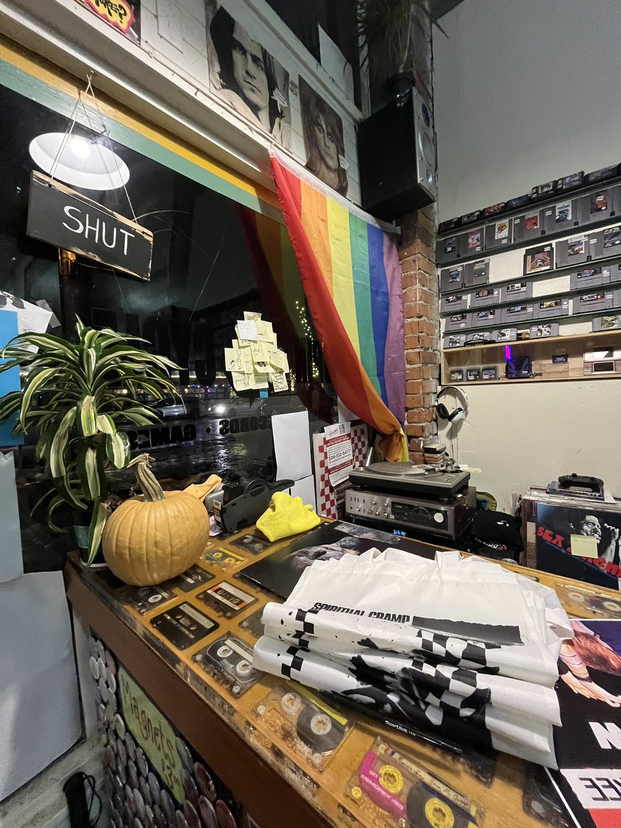 #spiritualcramp totes around Seattle!! Get yours before they’re gone! #seattle #orchardambassador #elliotbay #latenightvintagemarket #zionsgaterecords #recordstores #seattlemusic #spincyclerecords