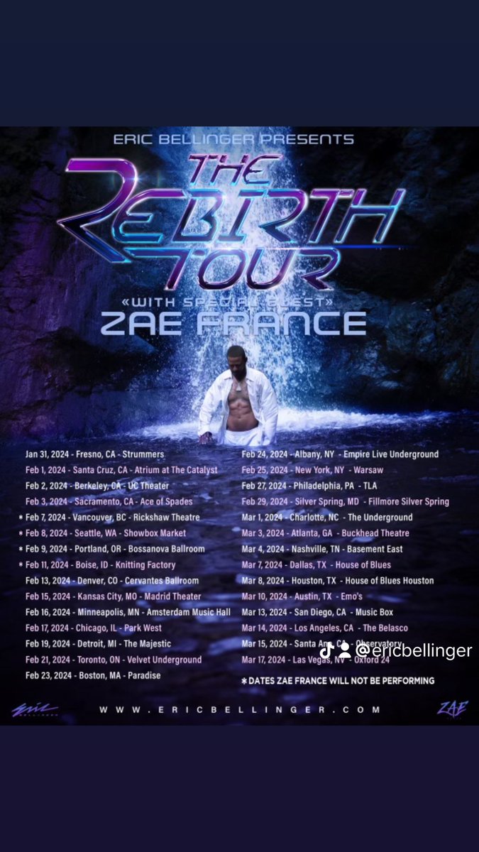 EricBellinger's tweet photo. Who’s ready for The Rebirth Tour??? 👀 
Tickets go on sale This Friday &amp; I’m bringing my brother Zae Prince with me so you already know the vibes! ✨ https://t.co/ZfacrNBkH9