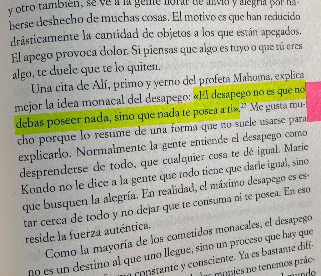 El desapego no es que no debas poseer nada, sino que nada te posea a ti...