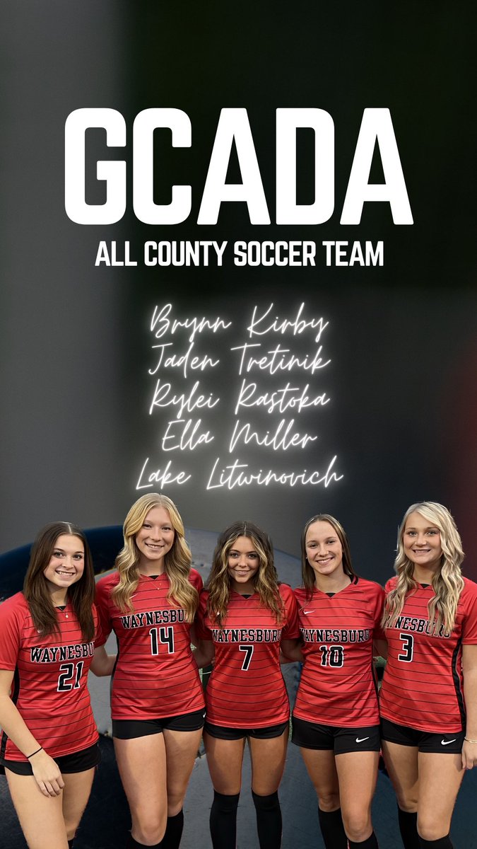 Congratulations to the Lady Raiders selected for the all county soccer team!