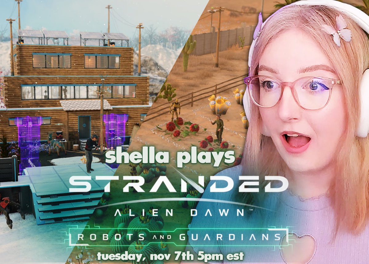 Risshellala's tweet photo. Stranded: Alien Dawn's Robots and Guardians DLC is now available on Steam, PS4/5 and Xbox One &amp; Xbox Series X|S 🤖👽@strandedgame

let's check it out on stream together! https://t.co/ULpT6QITvG 
#StrandedAlienDawnDLC #ad https://t.co/Um3XpBZzfD