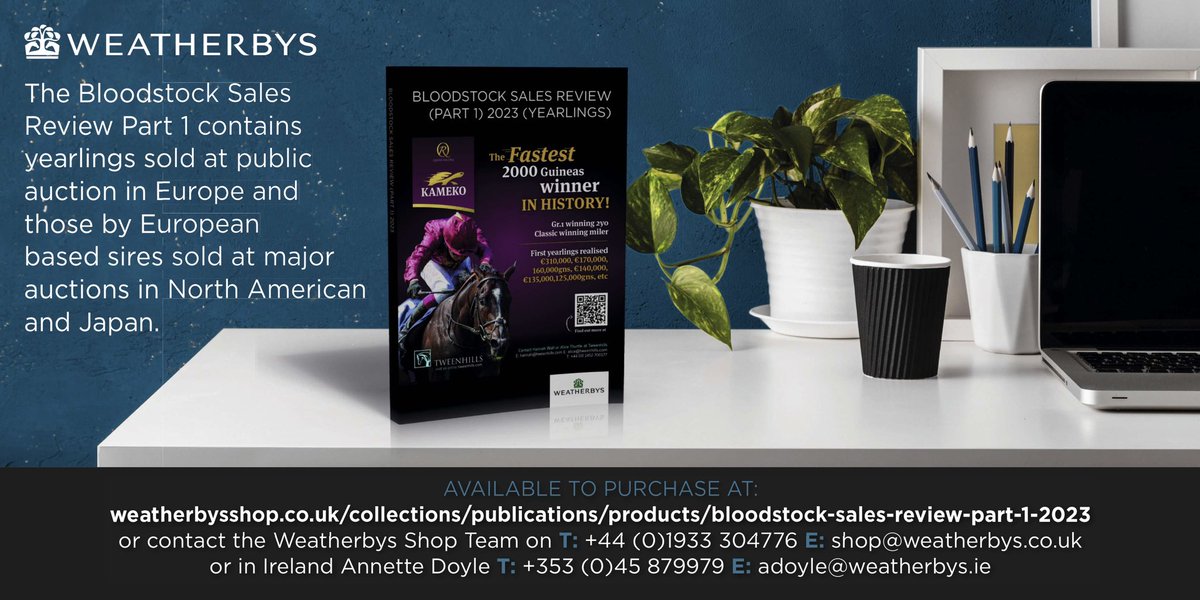 weatherbysltd's tweet photo. .@MartinStevensB1 takes a spin through Weatherbys Bloodstock Sales Review Part 1 and unearths some fascinating detail on the top performing stallions in this year’s yearling sales market 👉🏻https://t.co/jYULajoT1o. To order a copy of the BSR please visit👉🏻  https://t.co/9Exj76qhJV https://t.co/O1xetO1OGz