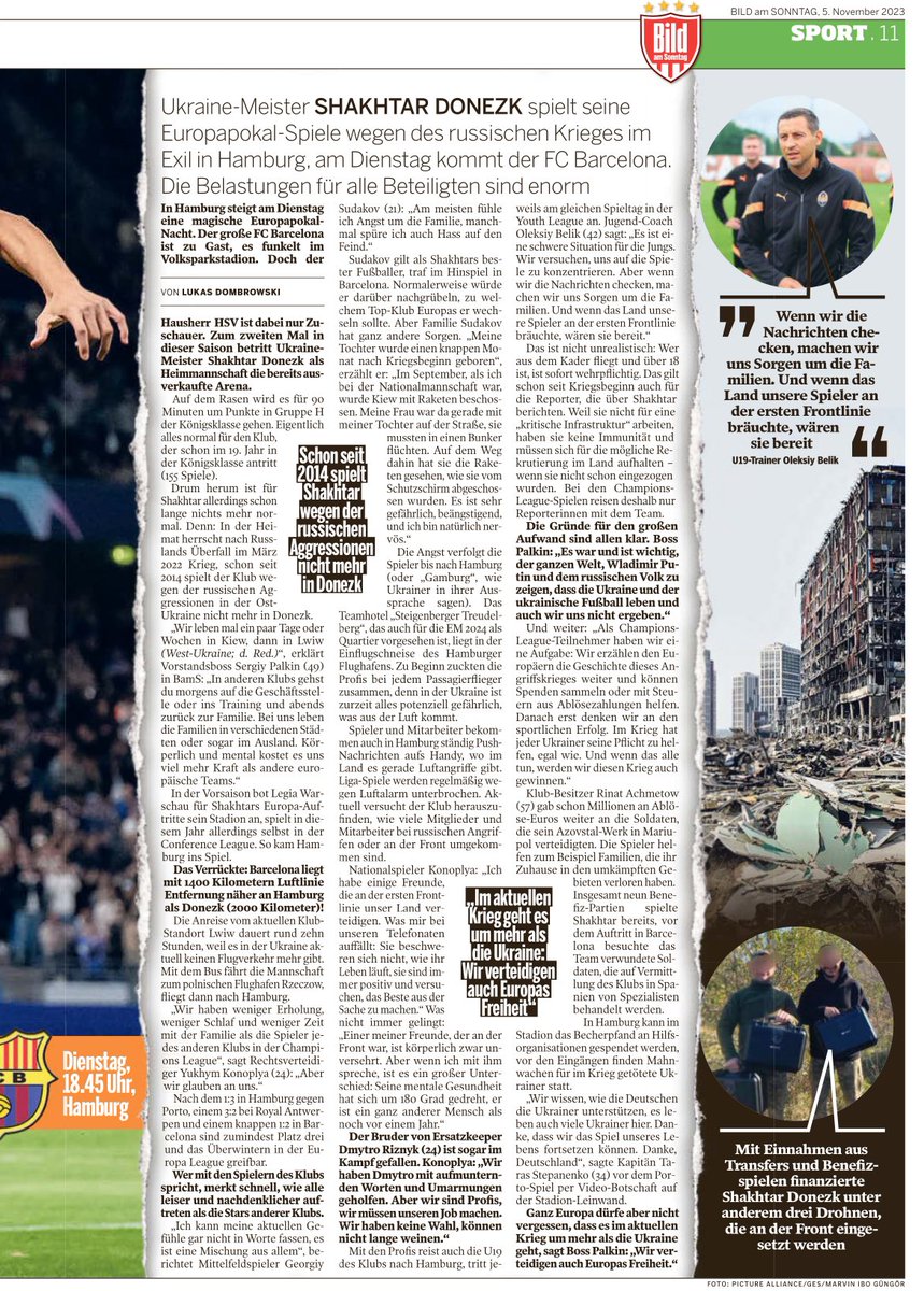 Lukas Dombrowski (@lukdombro) on Twitter photo Eine Sensation gegen Barça - spätestens jetzt ist Shakhtar so richtig in Hamburg angekommen.
Die bewegenden Hintergründe und Stimmen aus dem Verein, der sich so viel mehr anstrengen muss als alle anderen.
—> Mein Stück aus BamS.
<a href="/FCShakhtar_eng/">FC SHAKHTAR ENGLISH</a>
#ShakhtarBarca #ChampionsLeague Eine Sensation gegen Barça - spätestens jetzt ist Shakhtar so richtig in Hamburg angekommen.
Die bewegenden Hintergründe und Stimmen aus dem Verein, der sich so viel mehr anstrengen muss als alle anderen.
—> Mein Stück aus BamS.
<a href="/FCShakhtar_eng/">FC SHAKHTAR ENGLISH</a>
#ShakhtarBarca #ChampionsLeague