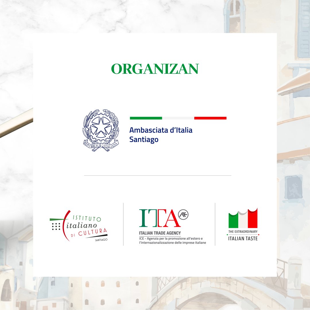 Vive la “VIII Semana de la Cocina Italiana en el Mundo”. Del 13 al 19 de noviembre en Santiago, disfruta de una agenda de actividades que tendrá como protagonista la auténtica gastronomía de Italia🫒🍝.

#Semanadelacocinaitaliana <a href="/Expo2030Roma/">Expo 2030 Roma</a>  <a href="/IICSantiagoCl/">IIC Santiago</a>  <a href="/ITASantiagoLima/">ITA Santiago</a>