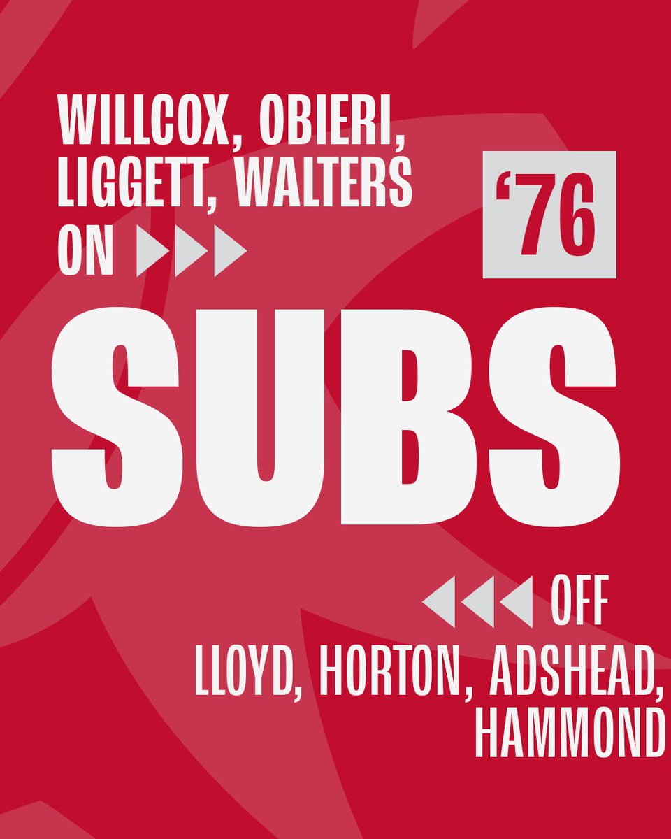 Four changes 🔄

Sopuru Obieri is on, Cheltenham Town's youngest player in the club's history 👏❤️