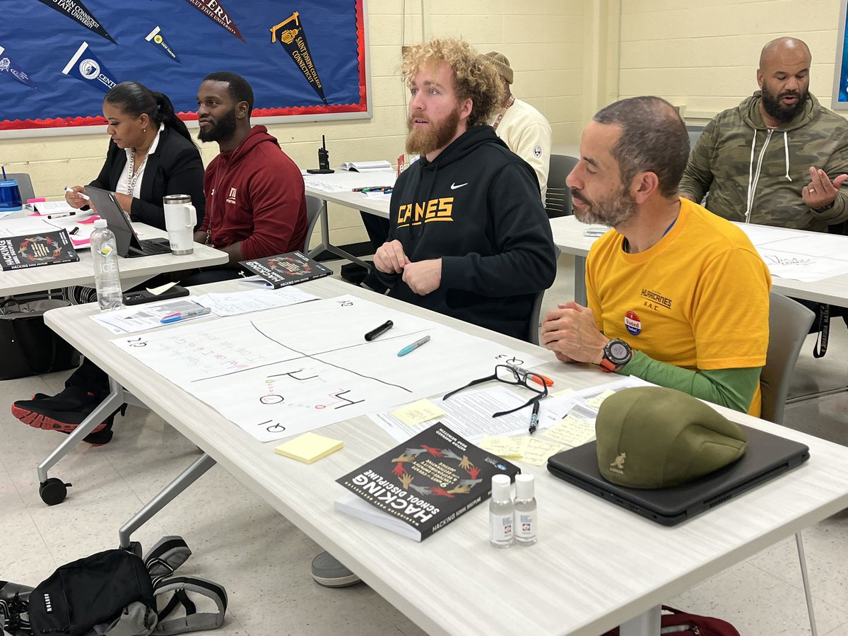 KeiraSoler's tweet photo. Middle and High School  Deans unpacking Hacking School Discipline: Hack 3 Repair the Harm. Great time learning together on #ElectionDay2023 #ProfessionalDevelopment @MrRichT1P @CSDNBCT https://t.co/eQeAk25PyA