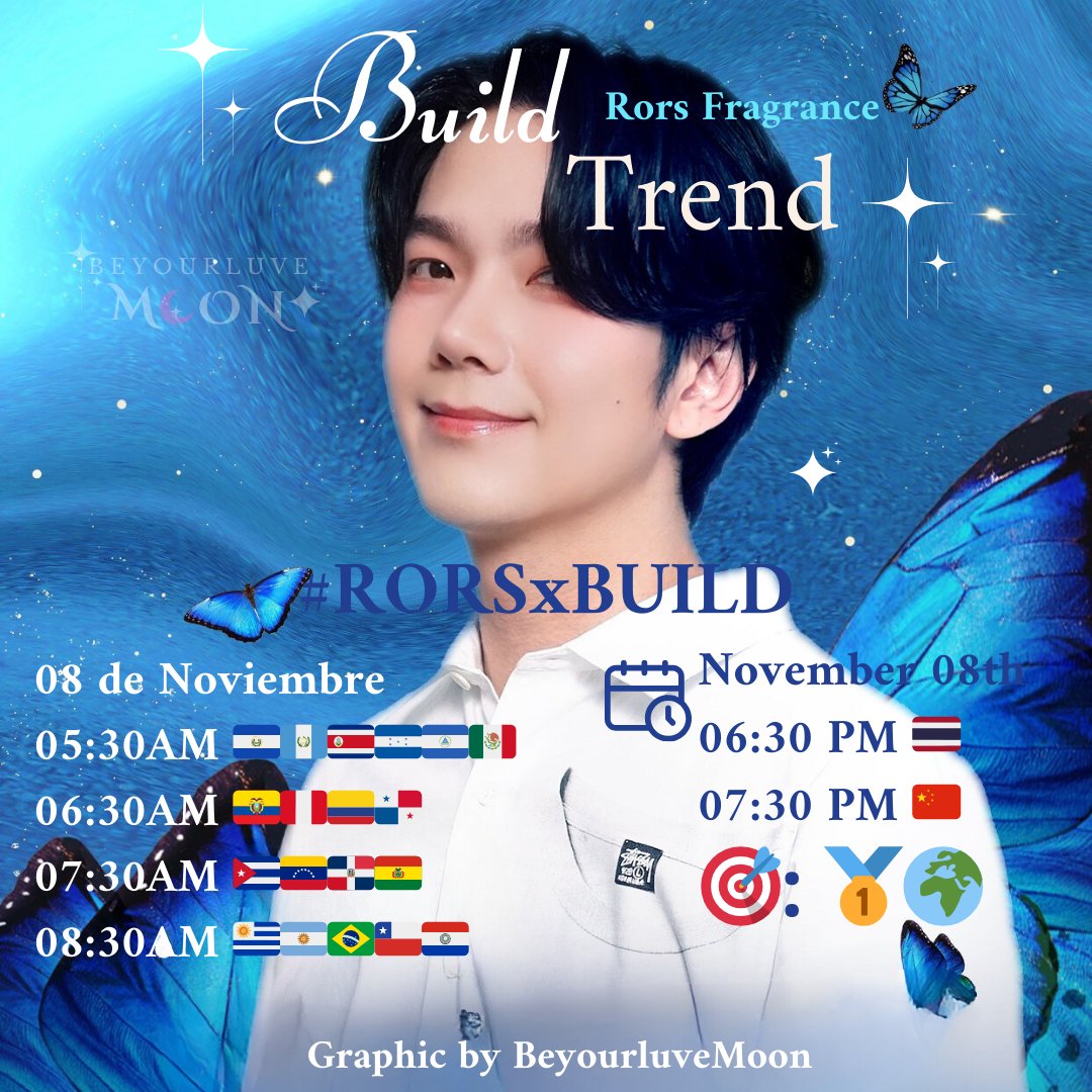 BuildjakapanLa's tweet photo. 📢 Build Trend Live Rors Fragrance 💙

🗓️: November  08th
⏰: 06:30PM 🇹🇭 / 07:30PM 🇨🇳 
#️⃣: RORSxBUILD
🎯: 🥇🌍💙 

08 de Noviembre 

05:30AM 🇸🇻🇬🇹🇨🇷🇭🇳🇳🇮🇲🇽
06:30AM 🇪🇨🇵🇪🇨🇴🇵🇦
07:30AM 🇨🇺🇻🇪🇩🇴🇧🇴🇵🇷
08:30AM 🇺🇾🇦🇷🇧🇷🇨🇱🇵🇾

♡Graphic by @BeyourluveMoon 

❥━#Beyourluve @JakeB4rever 
     #BuildJakapan 𐐪ïɞ
     #ชมรมคนตาสระอิ ✦°*ﾟ