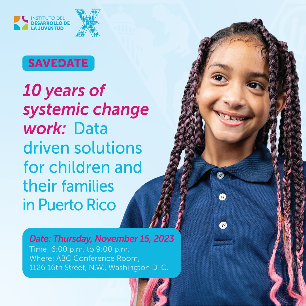 🌟Join us as we examine the current situation in Puerto Rico and the opportunities for driving initiatives in favor of families with children. Confirm your attendance and be part of the change. 

Secure your spot: shorturl.at/dhls4